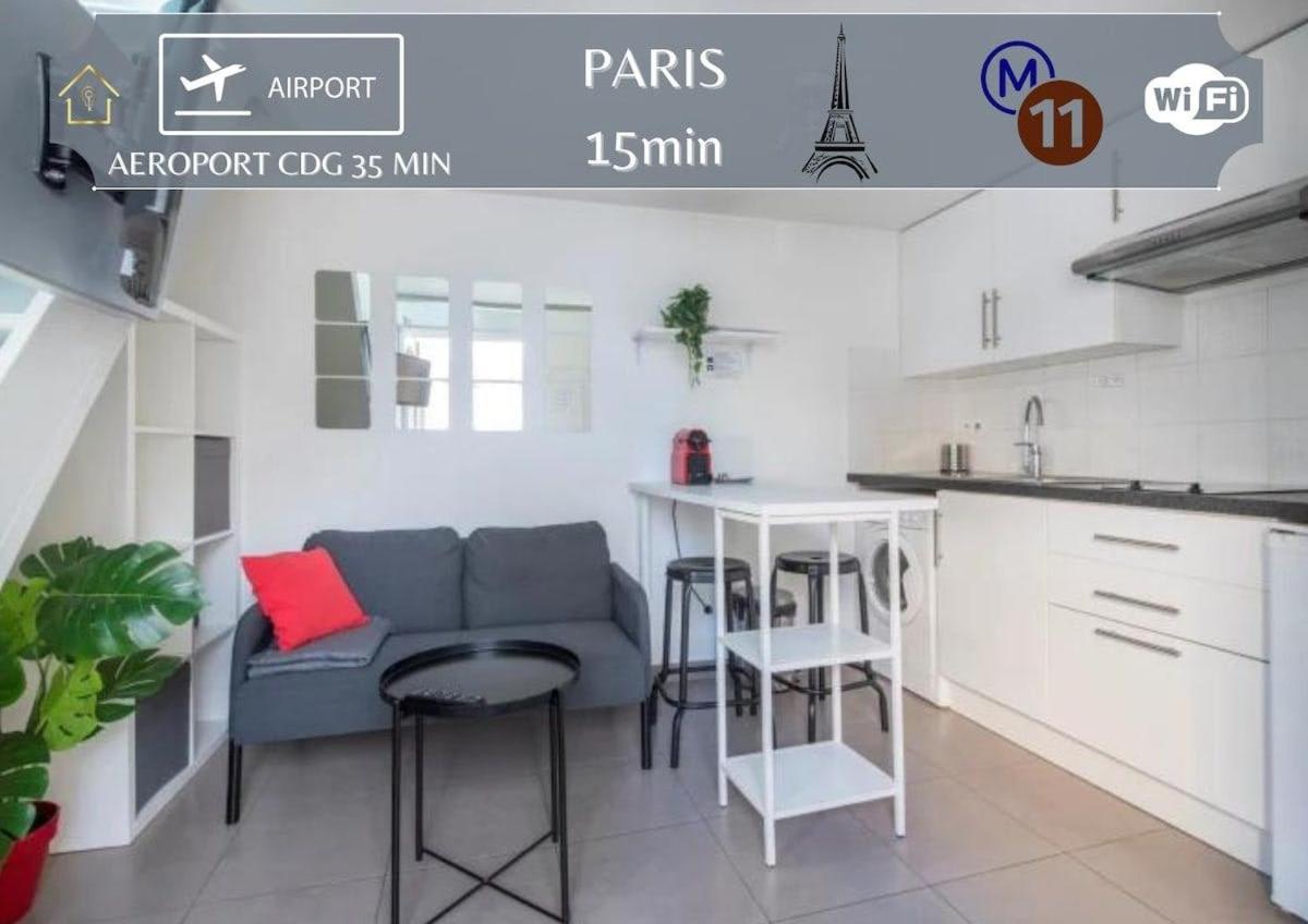Апартаменти Benfleet 4 Cosy Studio Proche Paris Роменвіль Екстер'єр фото